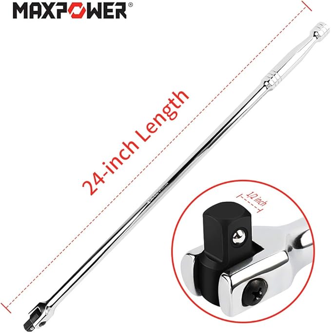 MAXPOWER 24-Inch Breaker Bar 1/2-Inch Drive Flex Handle