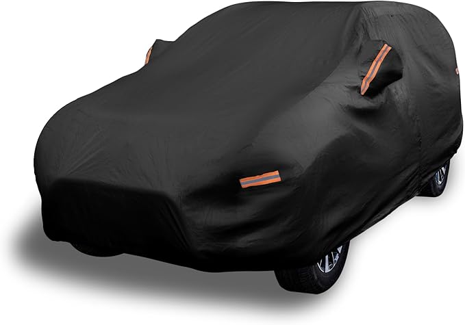 EzyShade 10-Layer SUV Car Cover Waterproof All Weather. See Vehicle Size-Chart for Accurate Fit. Outdoor Full Exterior Covers for Automobiles Heavy Duty Jeep Rav4 CRV. Black, Size S0 (See SizeChart)