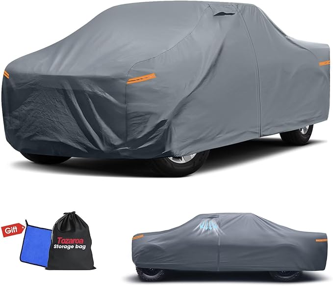 2026 Upgrade Truck Cover Waterproof All Weater - See Vehicle Size Chart - Heavy Duty Outdoor Truck Pickup Cover for Chevrolet Colorado, Toyota Tacoma/Tundra etc. Length up to 220 inch.