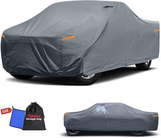 2026 Upgrade Truck Cover Waterproof All Weater - See Vehicle Size Chart - Heavy Duty Outdoor Truck Pickup Cover for Chevrolet Colorado, Toyota Tacoma/Tundra etc. Length up to 220 inch.