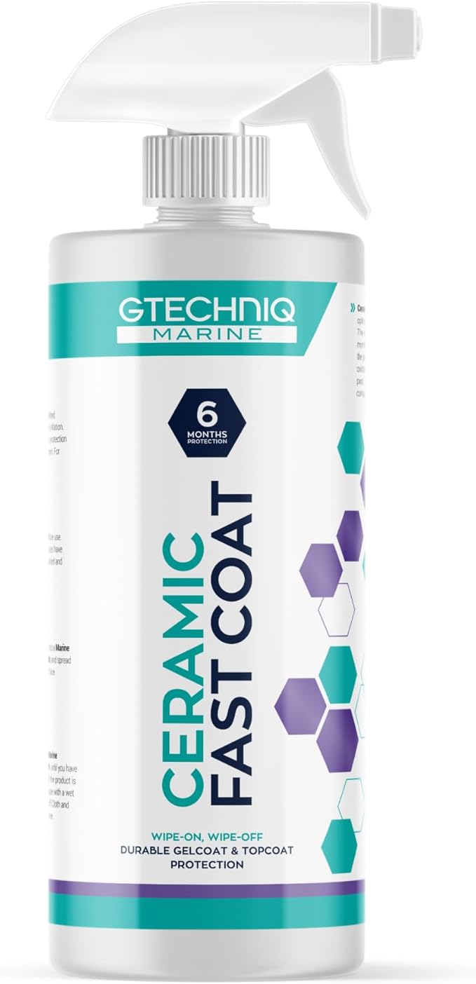 Gtechniq Ceramic Fast Coat - Marine Ceramic Coat - Spray-on, Wipe-Off Ceramic Sealant for Boats - High Gloss, Optically Clear Finish, UV Protection - Dirt & Water Repellent