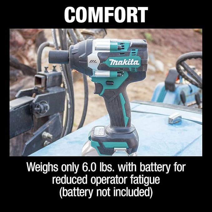 Makita XWT17Z 18V LXT® Lithium-Ion Brushless Cordless 4-Speed Mid-Torque 1/2" Sq. Drive Impact Wrench w/Friction Ring Anvil, Tool Only