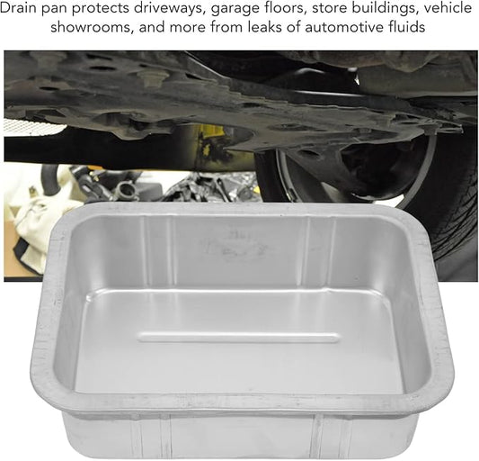 Asixxsix Oil Drain Pan, Metal Universal Oil Change Drain Pan Leak Portable Oil Drip Catcher Pan Strong and Automotive Drain Pan for Cars, Motorcycles, Boats (5L)