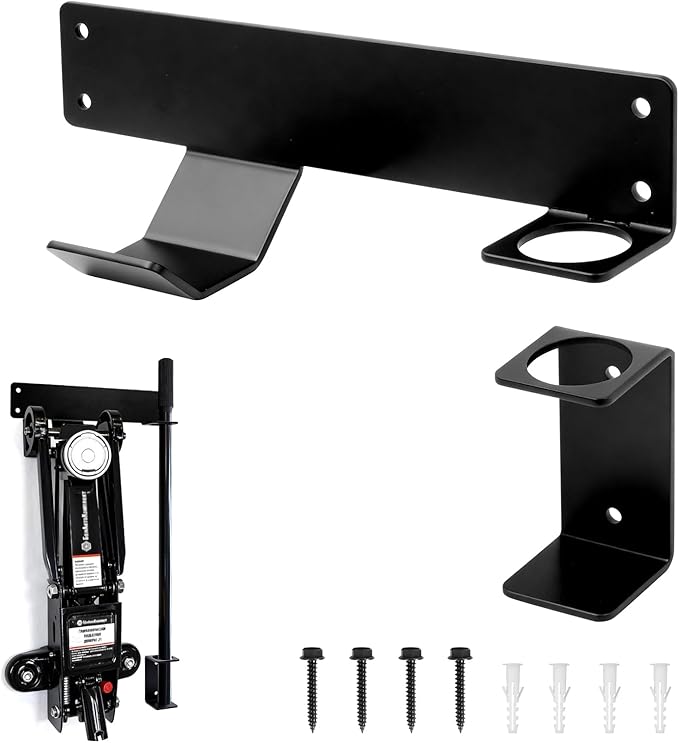 PIREKZUNT Jack Stand Wall Mount Rack Organizer, Heavy Duty Hydraulic Trolley Jack Storage Brackets, Garage Wall Mounted Tool Holder for Racing Car Trailer Truck Maintenance
