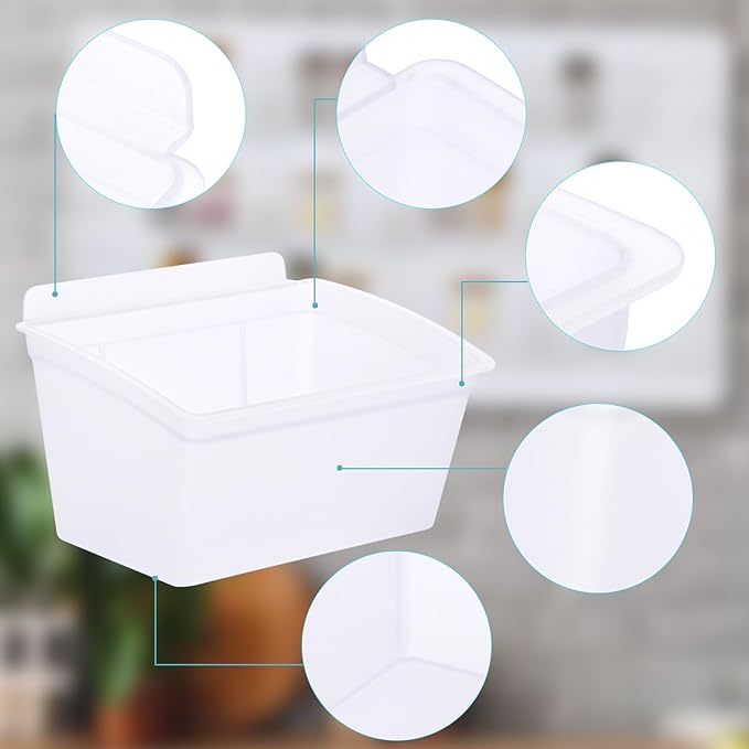 Sumnacon Slatwall Bins 15 Pcs Slatwall Organizer for Garage Plastic Slatwall Storage Bins for Storing Garage Accessories Multiple Stackable Slatwall Tool Organizer for Workshops,Transparent