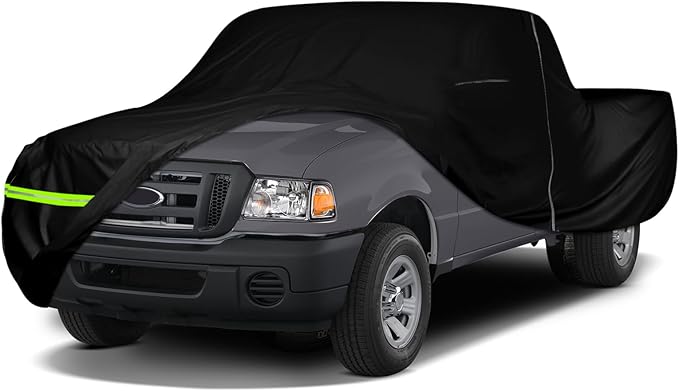 Waterproof Car Cover Replace for 1993-2012 Ford Ranger Supercab 6ft/Regular Cab 7ft Long Bed 210T All Weather Classic Car Covers with Zipper Door for Snow Rain Dust Protection