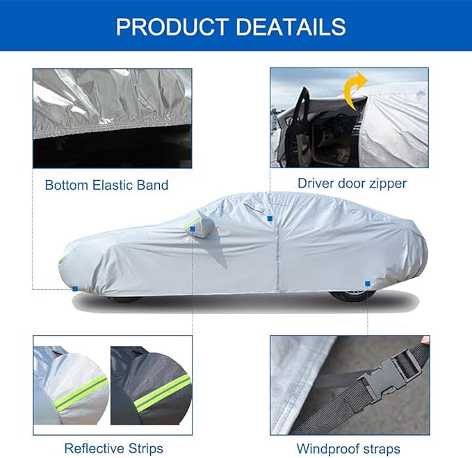 Koukou 6 Layers Car Cover Custom Fit Buick Envision from 2015 to 2025, Waterproof All Weather for Automobiles, Sun Rain Dust Snow Protection. (Ships from US Warehouse, Arrive Within 3-7 Days)