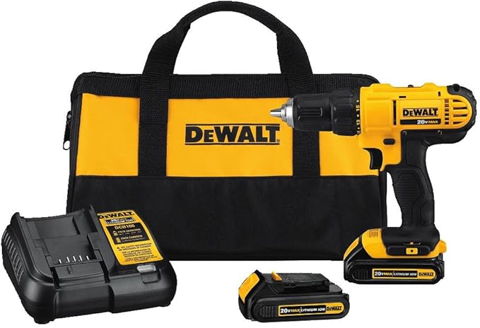 DEWALT 20V MAX* Cordless Drill/Driver Kit with Screwdriver/Drill Bit Set, 100-Piece (DCD771C2 & DWA2FTS100)