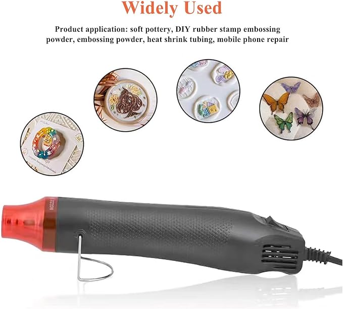 Mini Heat Gun 300W Portable Handheld Heat Gun Dual-Temperature Hot Air Gun for Removing Epoxy Cup Painting Resin Air Bubbles, Drying Crafts & Shrink Wrap Paint