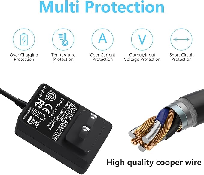 15V 1A Power Supply Charger for Car Jump Starter, Peak 450A 500A 600A 800A 1000A for Auto Battery Booster Schumacher TACKLIFE T6 DBPOWER DJS50 GOOLOO Power Supply