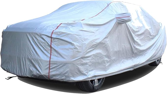 Tecoom Truck Car Cover Waterproof, Windproof UV-Proof Zipper Design with Straps Buckle, Fit for Ford F150 Ram 1500 Chevy Silverado Toyota Tundra GMC Sierra, Full Size Length Up to 212"