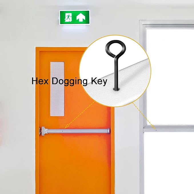 5/32” Standard Hex Dogging Key with Full Loop, Key-Ring Style Dogging Key Set 5/32 Allen Wrench Key for Push Bar Door Panic Bars, Security Door, Hex Socket，10 Pack(Middle, black)