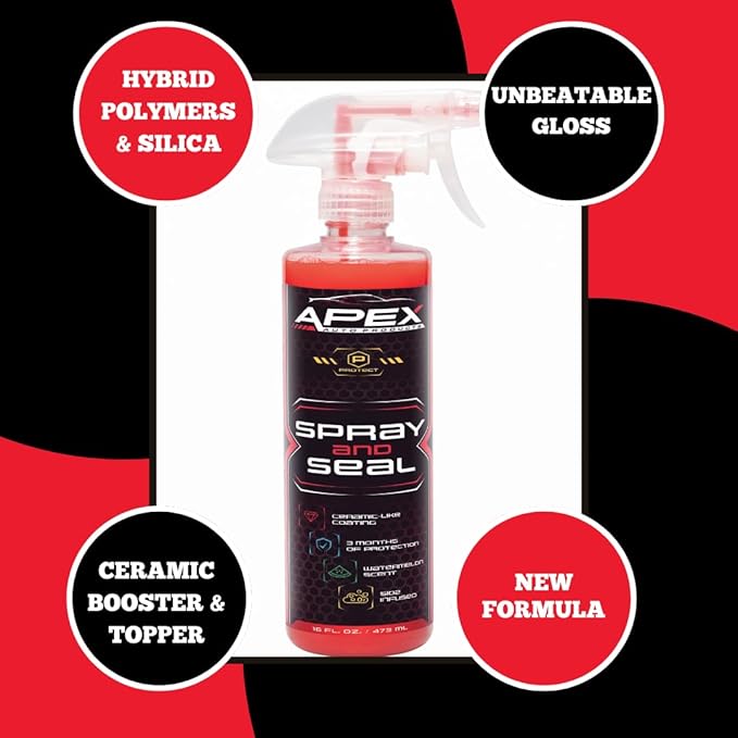 Apex Spray and Seal - Ceramic Paint Sealant - Proprietary Hydrophobic Protectant & Ceramic Booster Spray - Super Gloss and Clear Coat Protection