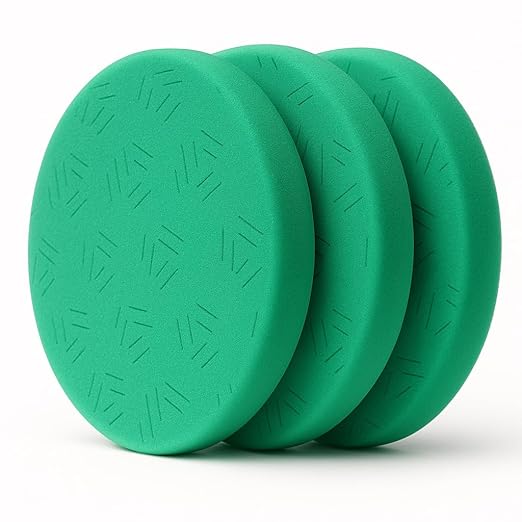 6 Inch Green Heavy Cut Pads, 3 Pcs Foam Pads for 150mm Backing Plate, Heavy Cutting Sponge Pads for Car Buffer Polisher – Compounding, Polishing, Waxing Pads for RO/DA/GA Car Polisher