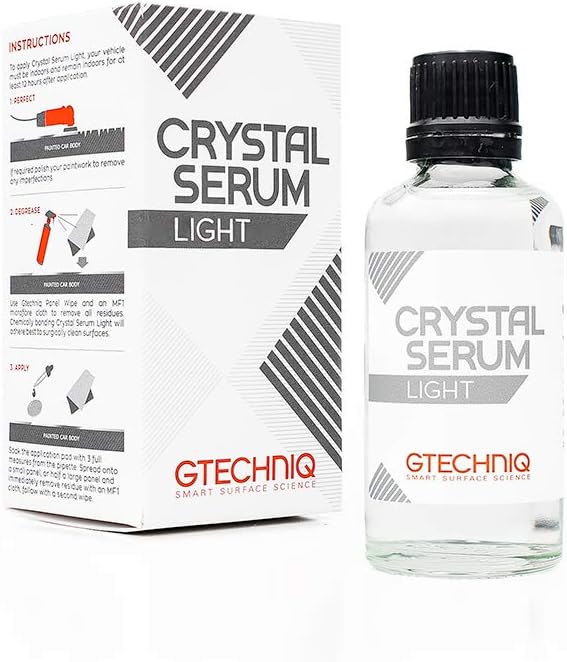 The Rag Company Gtechniq - EXOv5 & Crystal Serum Light Bundle 50ml - Ceramic Coating Paint Protection, Add Gloss, Resist Swirls, Repel Dirt & Contaminants, Ultra-Durable, High Gloss, Slick Feel