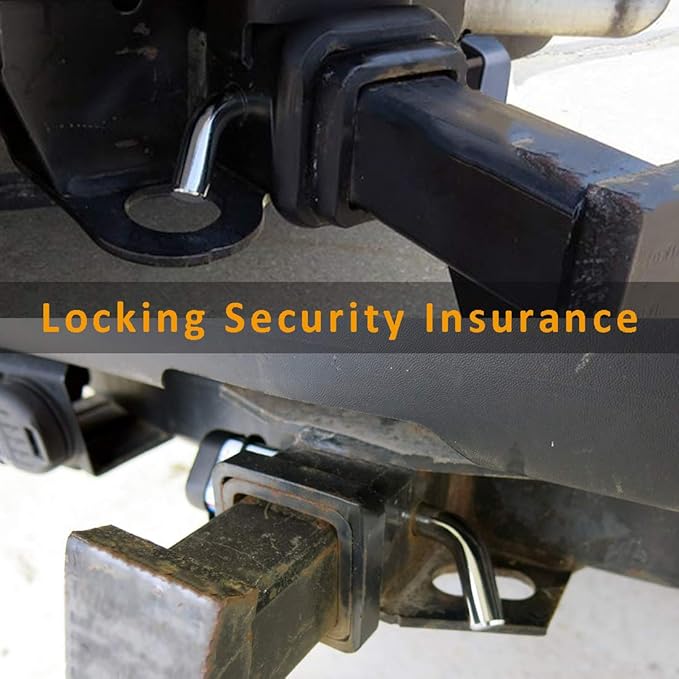 CZC AUTO Trailer Hitch Receiver Lock, Padlock Style and Swivel Head，Dia 5/8 Inch Bent Pin for Class III IV 2 2-1/2 Inch Receiver, Fits Bike Rack Tray Ball Mount for Towing Trailer Truck Car Boat RV