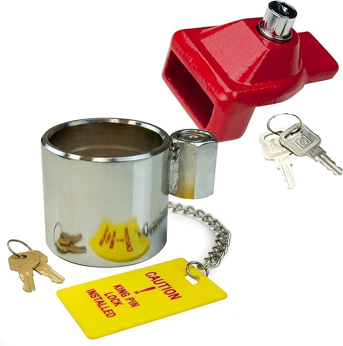 Trailer Security Bundle | King Pin Lock and Glad Hand Lock - Protects Any RV, Equipment or Class 8 Trailer