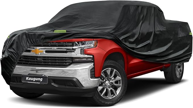 Kaugung Truck Cover Waterproof Custom Fit Chevrolet Silverado Crew 5.5'/5.75'(1998-2025), 7 Layers Heavyweight Pickup Car Cover Outdoor Indoor Sun UV Rain Snow Wind Protection.