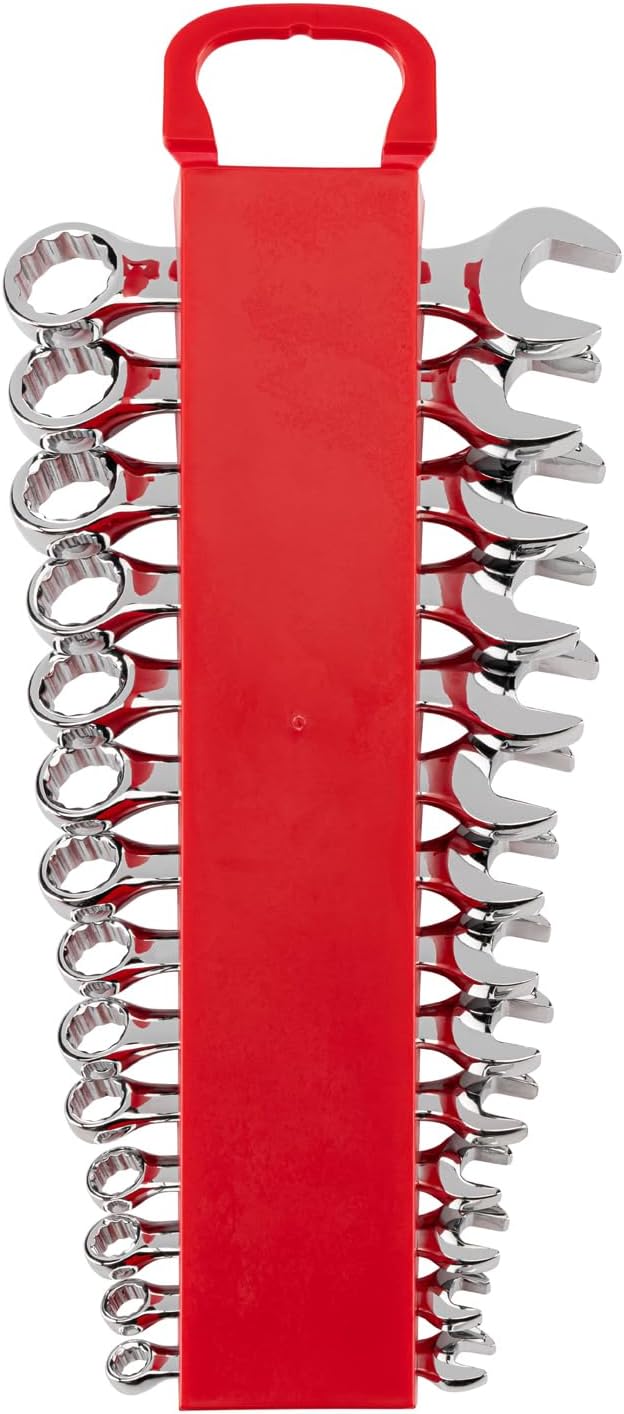 TEKTON Stubby Combination Wrench Set with Holder, 14-Piece (6-19 mm) | WCB92402