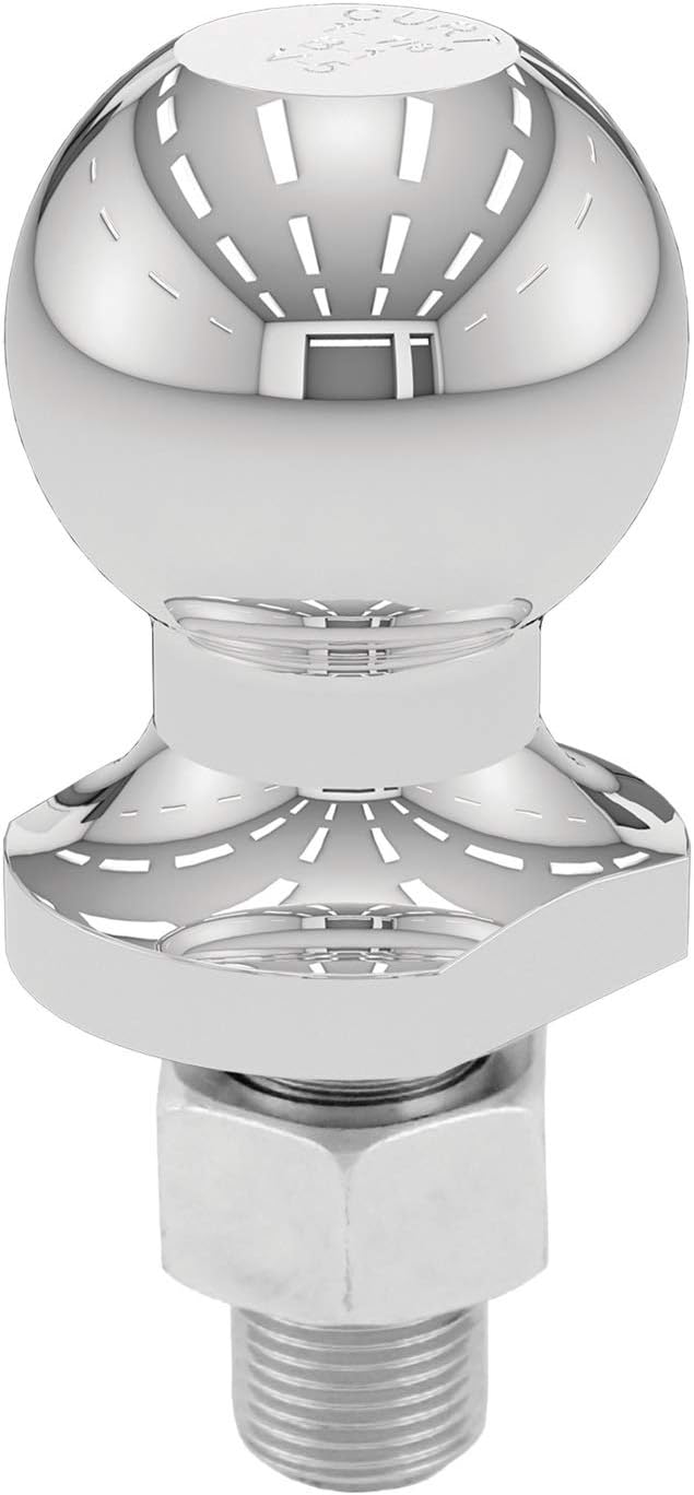 CURT 40095 Chrome ATV, UTV, Lawn Tractor Hitch Ball, 2,000 lbs, 1-7/8-Inch Diameter, 5/8 x 1-3/4-Inch Shank