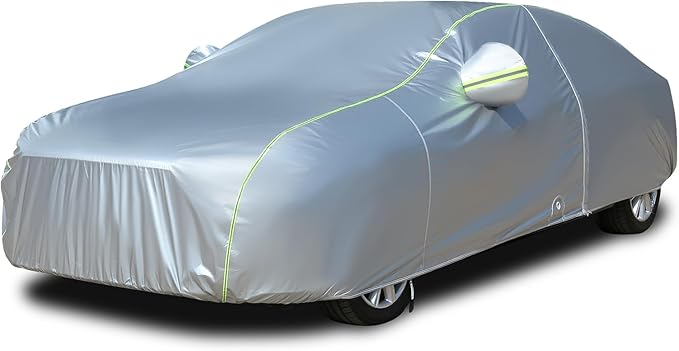 Tecoom Car Cover for Automobiles Waterproof, Windproof Sun Rain Snow Protection Fit for Tesla Model 3 Toyota Corolla 2000-2023 Honda Civic 1991-2023, Kia Stinger/Forte, Full Covers Sedan 191-200"