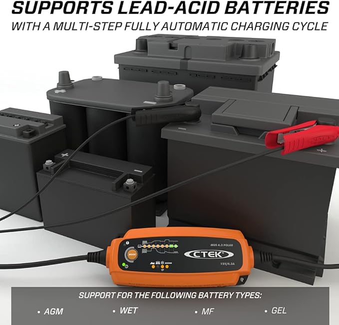 CTEK 56-958 MUS 4.3 Polar 12 Volt | Fully Automatic Extreme Climate 8 Step Battery Charger