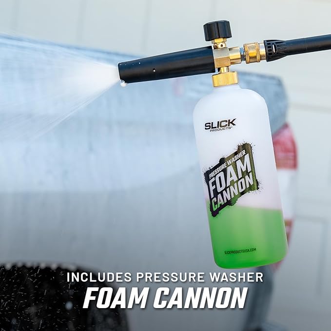 Slick Products Off-Road Wash (64 oz.) + Pressure Washer Foam Cannon Bundle – Super Concentrated ATV, UTV, Dirt Bike, Jeep & Truck Wash Foam Shampoo for Heavy Mud and Dirt