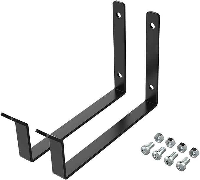 FLEXIMOUNTS 4x8 Overhead Garage Storage Rack without Decking,plus 2-Pack Add-On Storage Utility Hook Accessory,600lbs Weight Capacity,Black