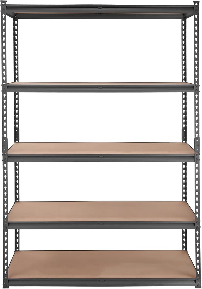 VEVOR Storage Shelving Unit, 5-Tier Adjustable Storage Shelves, 48" L x 24" W x 72" H Heavy Duty Garage Storage Shelves, Metal Shelves for Kitchen Pantry Basement Bathroom Laundry