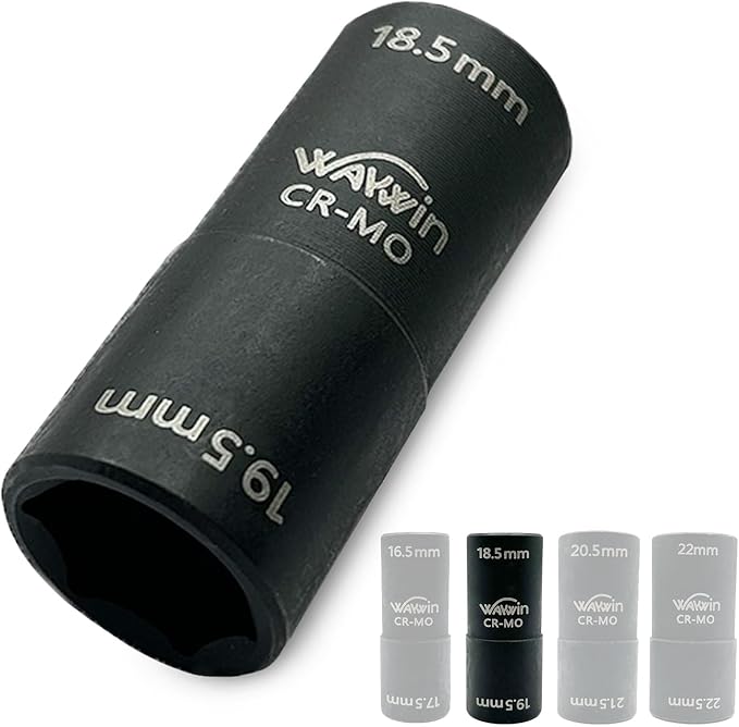 2-1 Double Ended Damaged Wheel Nut Socket 1/2-Inch Impact Socket Wall Impact Flip Socket 18.5 ×19.5 mm