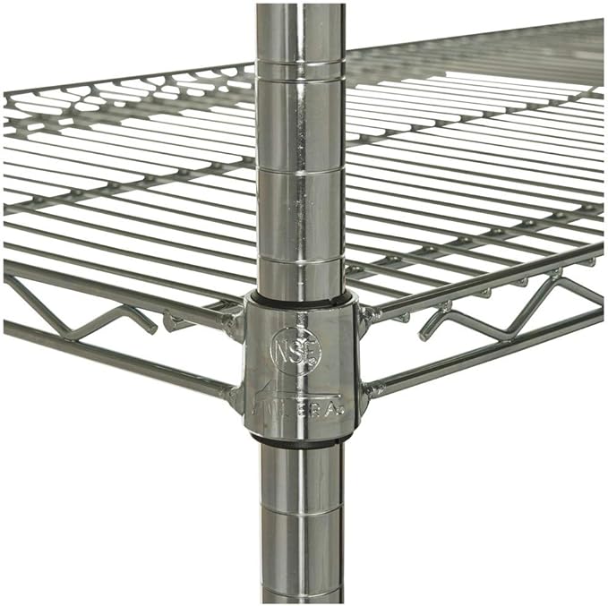 Alera ALE Industrial Heavy-Duty Wire Shelving Starter Kit, 4-Shelf, 48w x 24d x 72h, Silver
