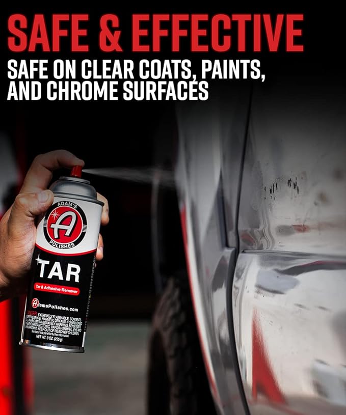 Adam's Polishes Tar 9oz - Heavy Duty, Concentrated Road Tar & Adhesive Remover | Remove Rubber Streaks, Badges, & Grime from Your Paint, Wheels, Rims, and Other Exterior Surfaces