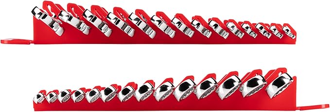 TEKTON Stubby Combination Wrench Set with Holder, 14-Piece (6-19 mm) | WCB92402