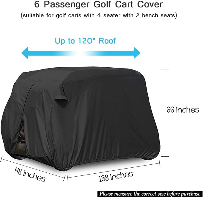 moveland 6 Passenger Golf Cart Storage Cover Compatible with E Z GO, Club Car, Yamaha - Dustproof & Durable
