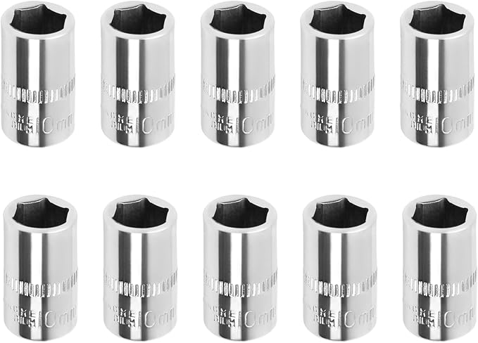 Utoolmart 1/4" Drive 10mm Socket, Shallow Socket Set, for General Repairs, 6-Point, Metric, Cr-V, 10pcs