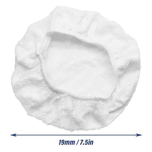6 PCS Car Polishing Bonnet Buffing Pad Cotton Buffing Pad Cover for 9" - 10" Car Polisher, White