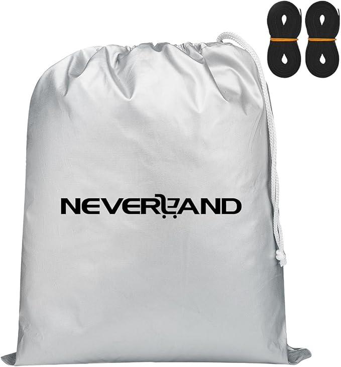Wrangler Cab Cover for 2007-2025 Jeep Wrangler JK JL 2 Door, NEVERLAND Half Car Cover Waterproof Oxford with Reflective Strip,Sun Snowproof Cab Car Cover Silver