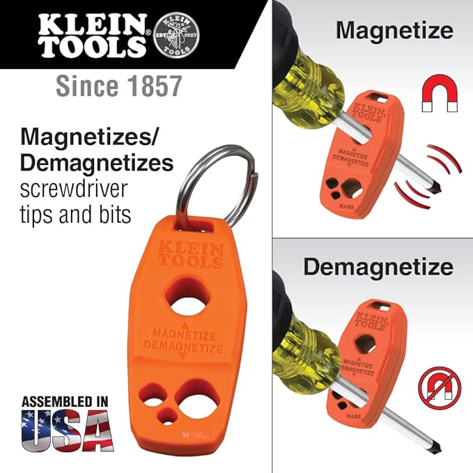 Klein Tools 80021 Tool Set, Screwdriver and Nut Driver Tool Kit with Assorted Tips, Magnetizer / De-Magnetizer, 16-Piece, Home Improvement
