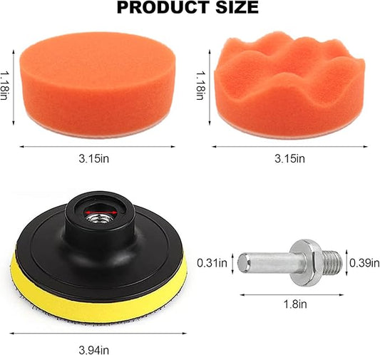 22 Pcs Polishing Pads Kit,3 Inch Sponge Buffing Pads,Buffer for Car Detailing, Polishing Wheel for Drill,Car Buffer Polisher Kit Drill Buffing Kit for Car Polishing, Waxing, Sealing Glaze