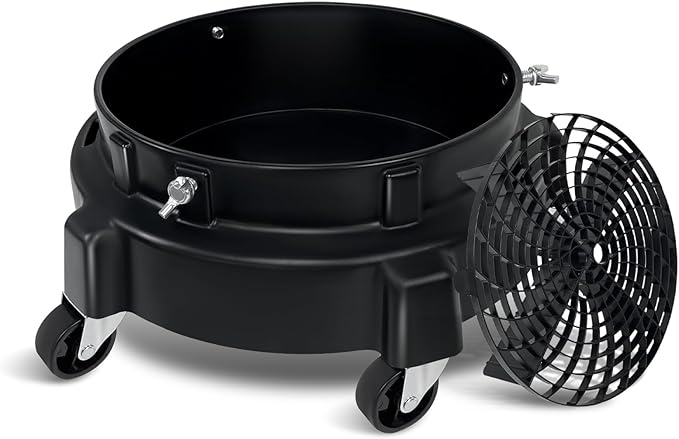 ROBLOCK 5 Gallon Bucket Dolly Roller with Wheels, Detailing Bucket Dolly with Dirt and Grit Traps Insert, Car Wash Accessories for Car Washing, Cleaning, Carrying