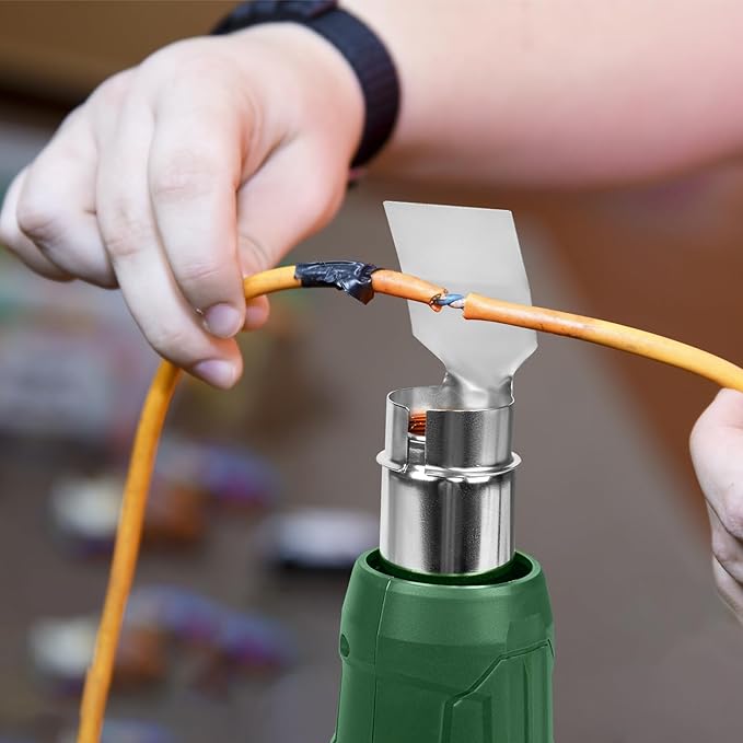 Excited Work 1500W Heat Gun, Fast Heat Hot Air Gun Kit with 662℉ & 1022℉ Dual-Temperature Settings, 4 Nozzles for Shrink Wrapping, Stripping Paint, Resin, Crafts