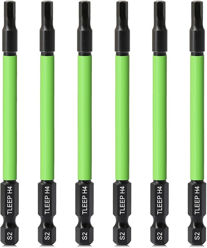 3.5" Long 1/4" Hex Head Allen Wrench Drill Bits, Metric 4mm Impact Driver Bit Set - Magnetic Tips Screwdriver Bits - S2 Steel, New Version Hex Keys with Storage Case