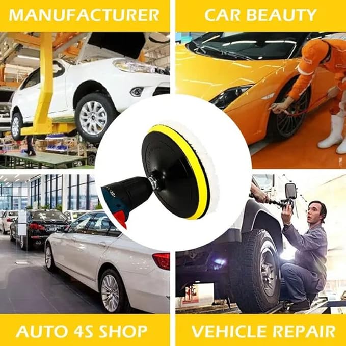 Acxico 1 SET 5pcs 6" Car Polishing Wheel Buffing Pads Set Wool Mop Kit Pad Polisher for Drill