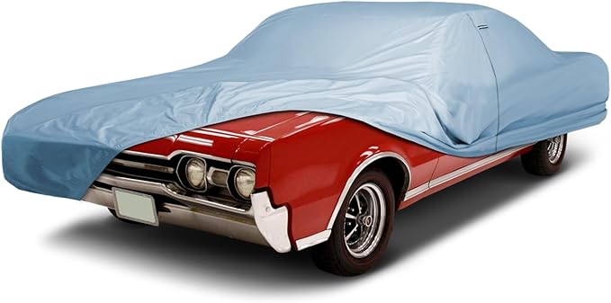 iCarCover Custom Car Cover for Oldsmobile Cutlass 2-Door, 4-Door, Waterproof All-Weather Rain Snow UV Sun Protector Full Exterior Indoor Outdoor Car Cover with Strap (Year Fits 1964-1977)