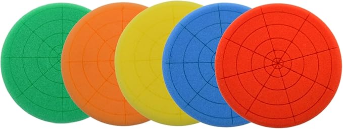 5Pcs 6" Buffing Sponge Pads Kit for Buffer Polisher, Cutting, & Car Polish Pad Premium Hook & Loop Buffing Polishing Pads Kit, Cutting Pads for Car Buffer Polisher Polishing 6inch