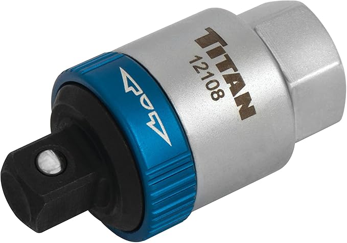 Titan 12108 3/8-Inch Drive Ratcheting Breaker Bar Adapter | Converts Breaker Bar or Sliding T-Handle into Ratchet | Reversible Ratcheting Mechanism with Anodized Switch Collar | Made in Taiwan