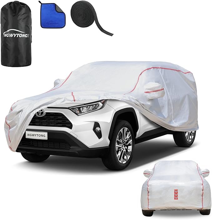Car Cover Waterproof All Weather for Toyota Rav4 2006-2025,All-Around Fastening and 4 Upgrades, 30s Quick-Install for Car Cover