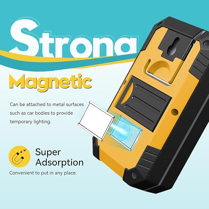 WARSUN 2PC Led Work Light Rechargeable Portable Magnetic Work Light 30w 1200 Lumens Job Site Lighting for Camping Car Repairing,Yellow