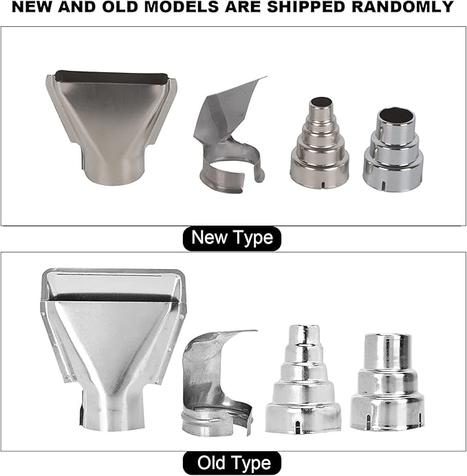 4Pcs Cordless Heat Gun Nozzles, Stainless Steel Mini Heat Gun Attachments, Craft Heat Nozzles with 4 Different Shapes for Meeting Different Soldering Needs