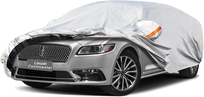 6 Layer Car Cover Custom Fit Lincoln Continental (1988-2025) Waterproof All Weather, Heavy Duty Outdoor Snow Sun Rain Uv Protection (Ships from US Warehouse, Delivery 3-8 Days)